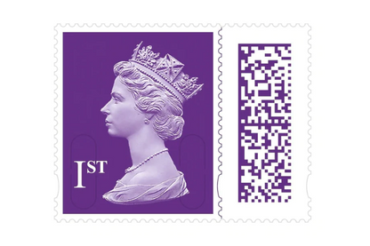 100 x 1st First Class Royal Mail Postage Stamps Plum Purple New