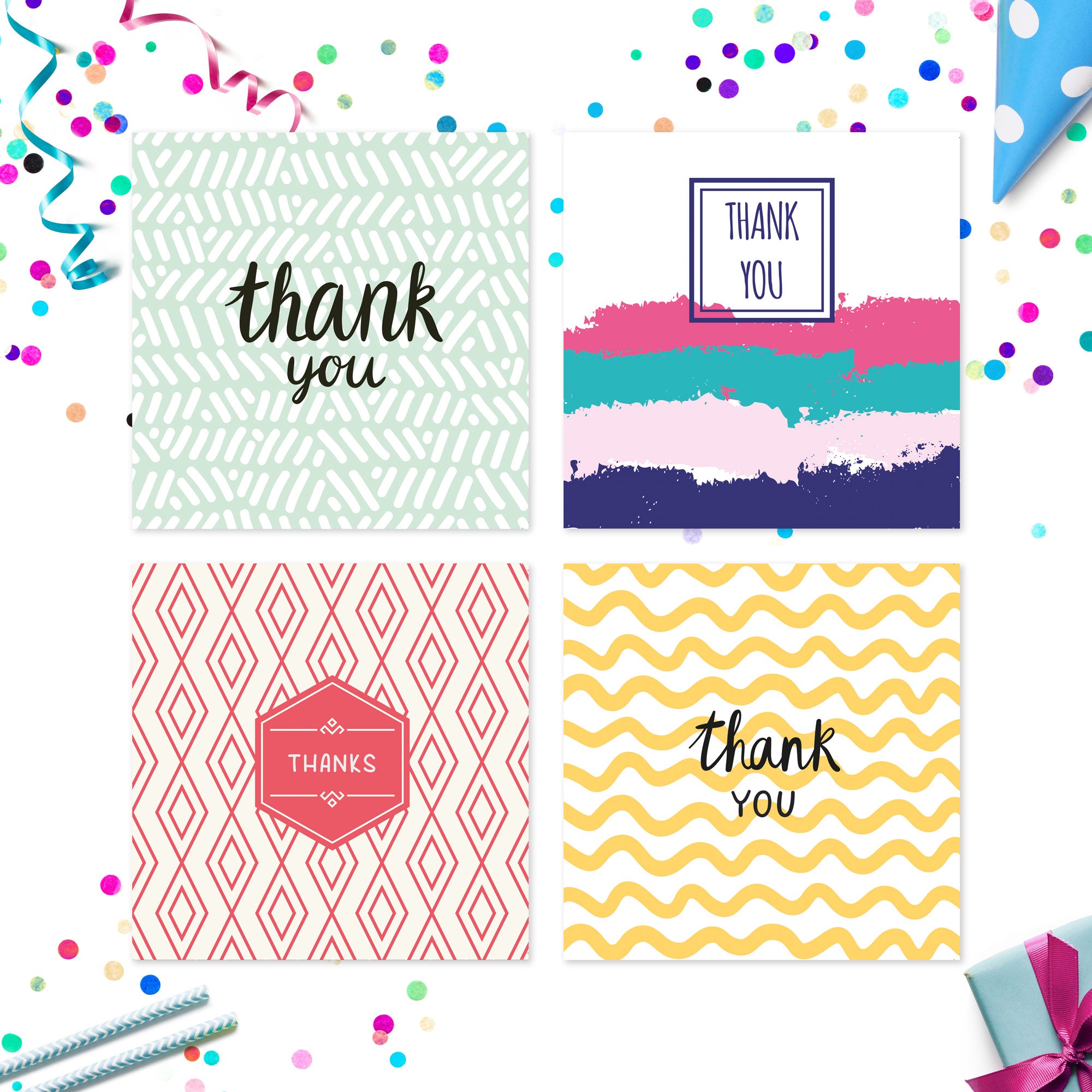 20 x Thank You Cards Multi-Pack | Bulk Pack Great Value – WonderCards.co.uk